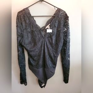 H&M Black lace bodysuit